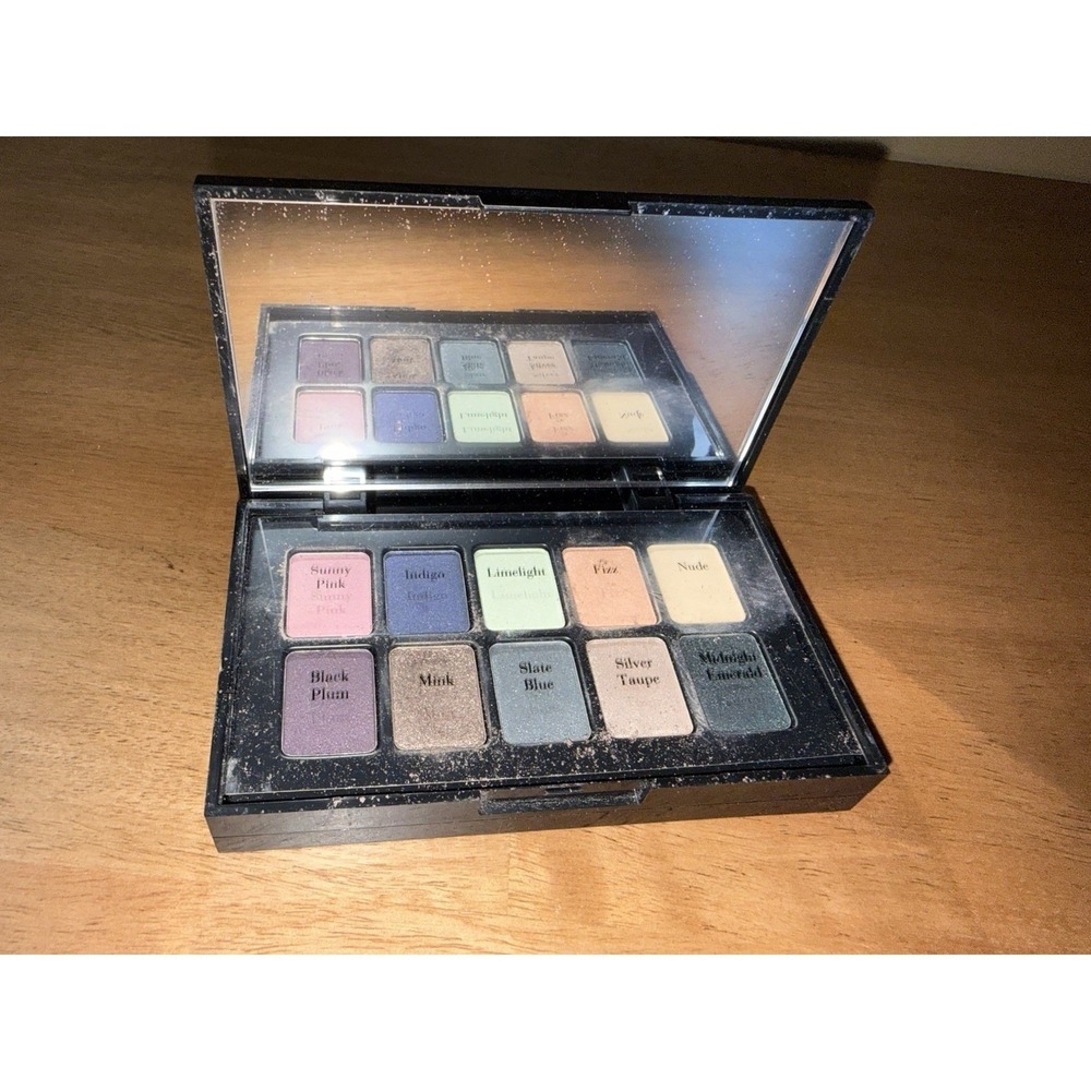 Elizabeth Arden 10 Eyeshadow Palette 2 Cheek Colors Shimmer Powder Black Case